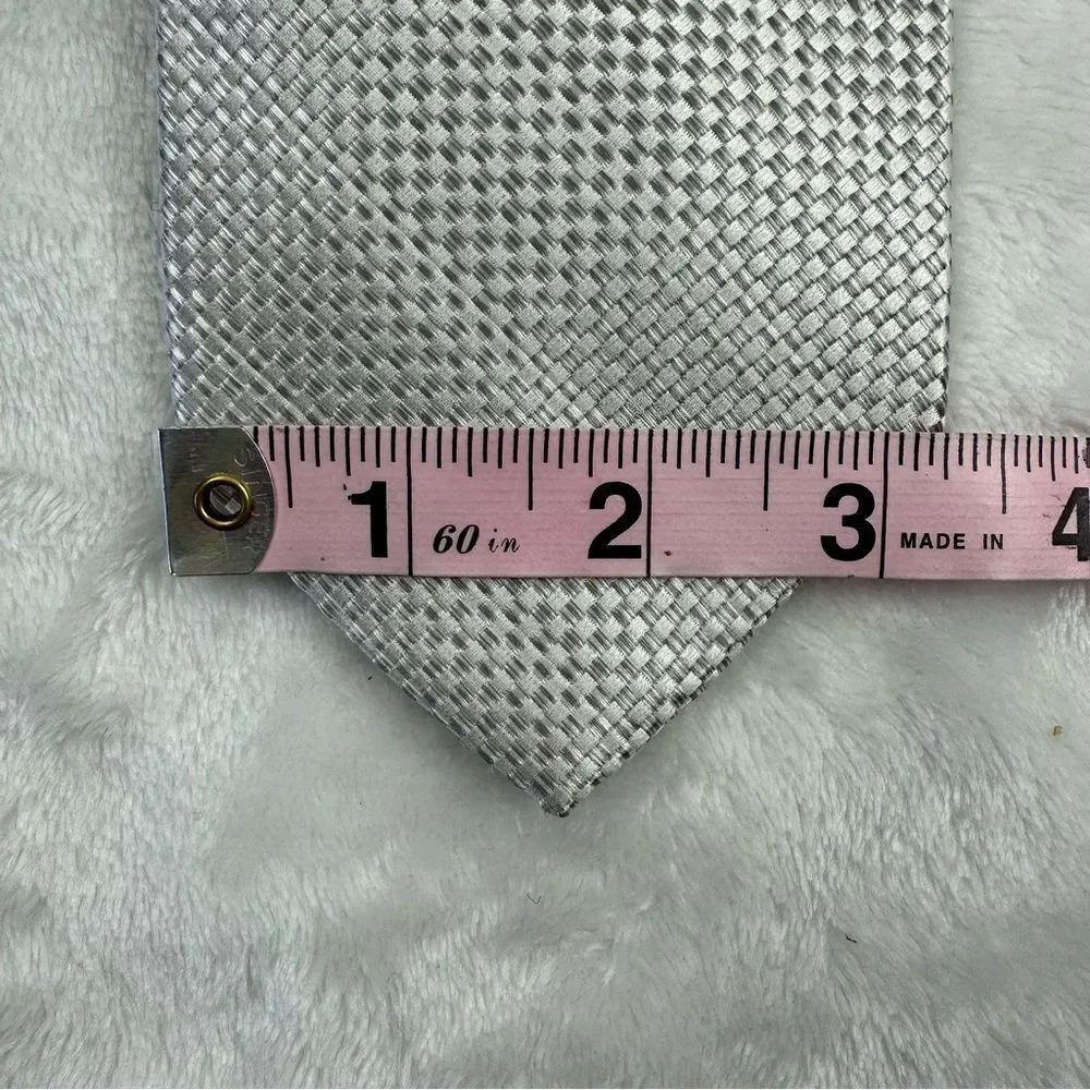 Nicole Miller silver woven silk tie‎